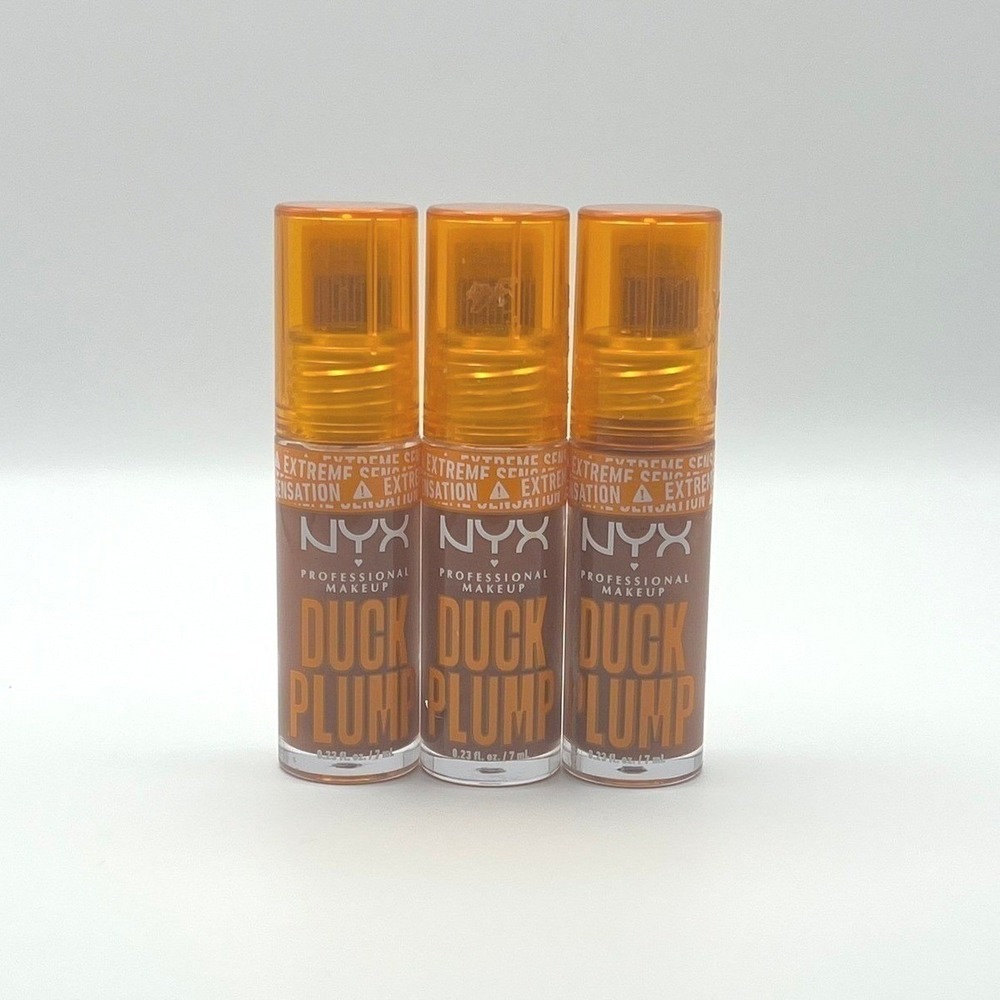 NYX Duck Plump Lip Gloss Brown of Applause 05 Extreme Plumping Gloss Lot of 3
